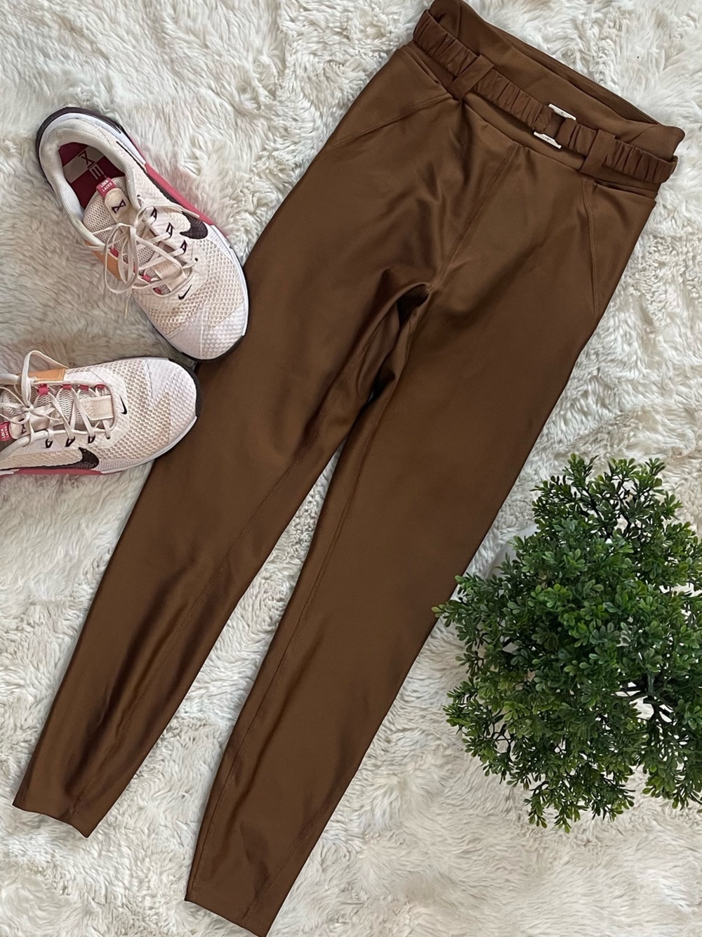 Alo Yoga Espresso Brown High-Waist Cinch Airlift Leggings Pants Size XS